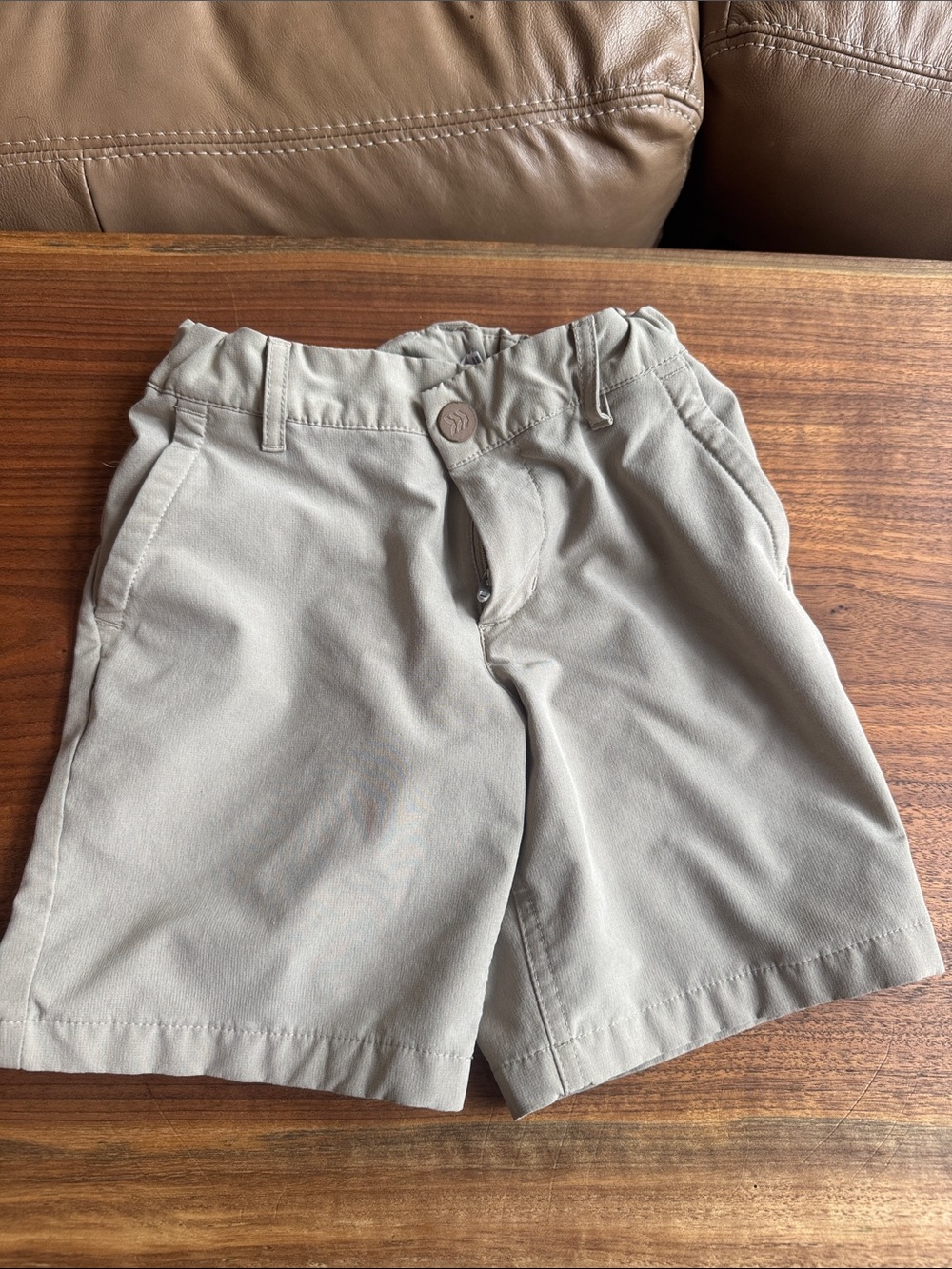 all in motion Boys Light Khaki Elastic-Waist Shorts